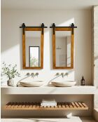 Zara - Miroir mural rectangulaire en bois massif et métal - 40x3X120 cm