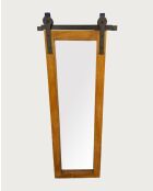 Zara - Miroir mural rectangulaire en bois massif et métal - 40x3X120 cm