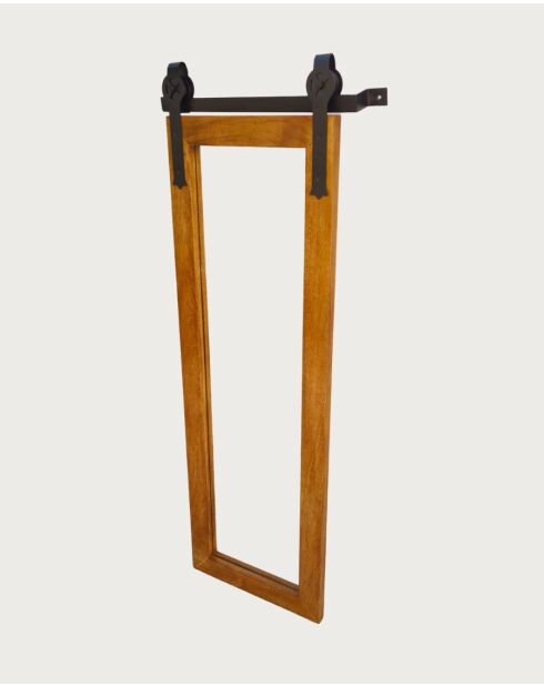 Zara - Miroir mural rectangulaire en bois massif et métal - 40x3X120 cm