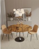 Sofia - Ovale tafel van massief hout voor 8 personen - 160x90x78 cm