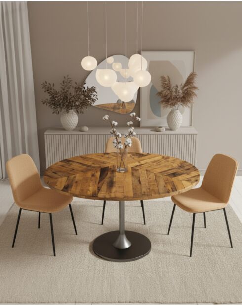 Sofia - Ovale tafel van massief hout voor 8 personen - 160x90x78 cm
