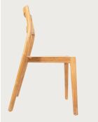 Baldachin — 2 Esszimmerstühle aus massivem Teakholz und Rattan — 44x48x81 cm