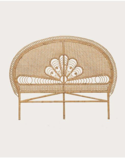 Coco - Tête de lit en rotin tressé - 160x160x30 cm