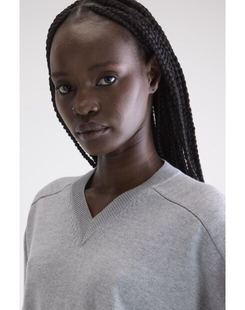 Maglione grigio in misto lana Gakor