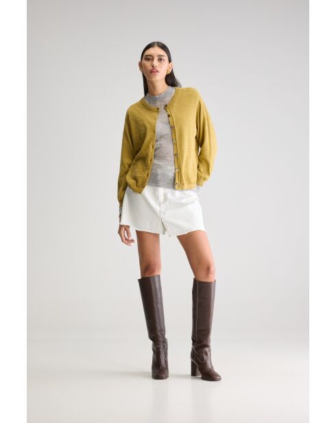 Neeta antiekgouden vest van linnenmix