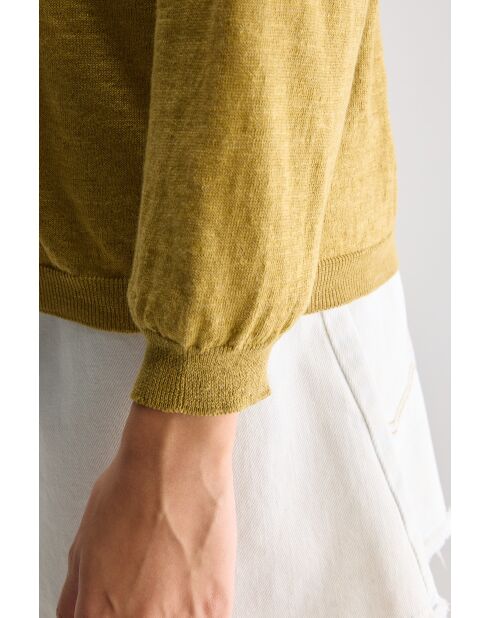 Neeta antiekgouden vest van linnenmix