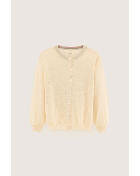 Neeta vest van ivoorkleurige linnenmix