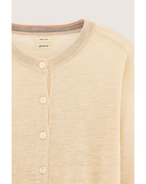 Neeta vest van ivoorkleurige linnenmix