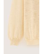 Neeta vest van ivoorkleurige linnenmix