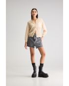 Neeta vest van ivoorkleurige linnenmix