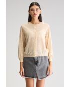 Neeta vest van ivoorkleurige linnenmix