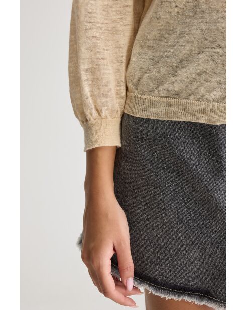 Neeta vest van ivoorkleurige linnenmix