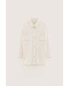 Guru ecrufarbenes gestreiftes Überhemd