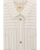 Guru ecrufarbenes gestreiftes Überhemd