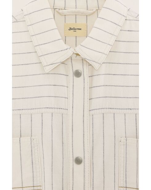 Guru ecrufarbenes gestreiftes Überhemd