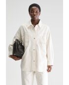 Guru ecrufarbenes gestreiftes Überhemd