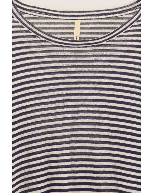 T-shirt en Lin mélangé Vydel rayé bleu marine