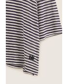 T-shirt en Lin mélangé Vydel rayé bleu marine