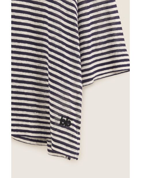 T-shirt en Lin mélangé Vydel rayé bleu marine