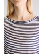 T-shirt en Lin mélangé Vydel rayé bleu marine