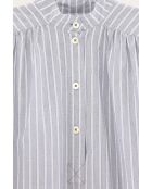 Blusa gris a rayas en forma de pera