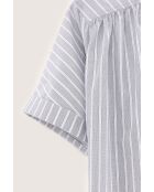 Blusa gris a rayas en forma de pera