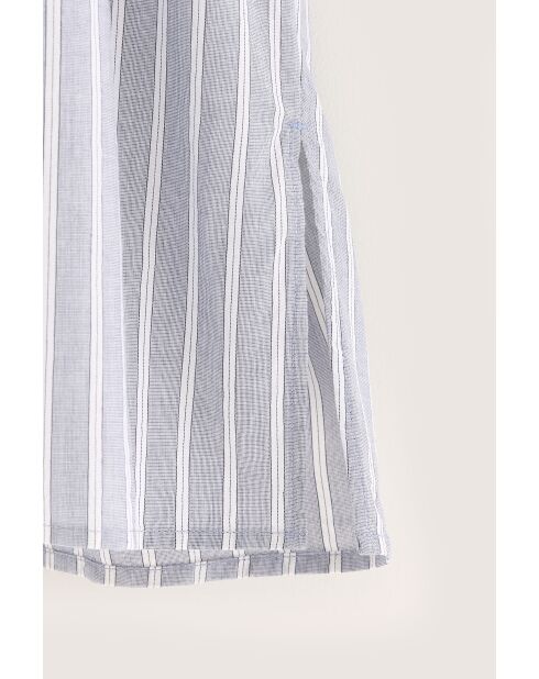 Blusa gris a rayas en forma de pera