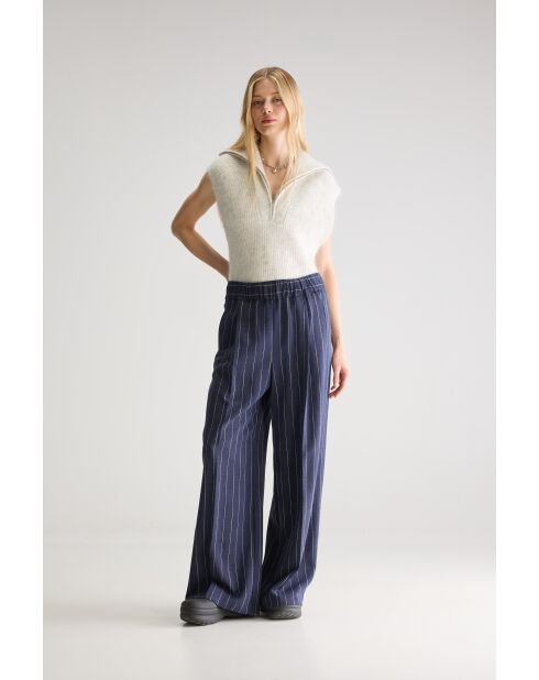 Marineblaue gestreifte Hose Vespa