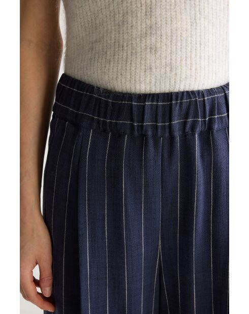 Marineblaue gestreifte Hose Vespa