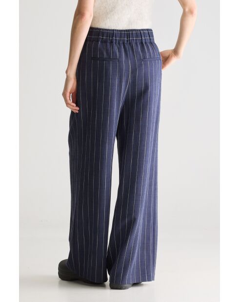 Marineblaue gestreifte Hose Vespa