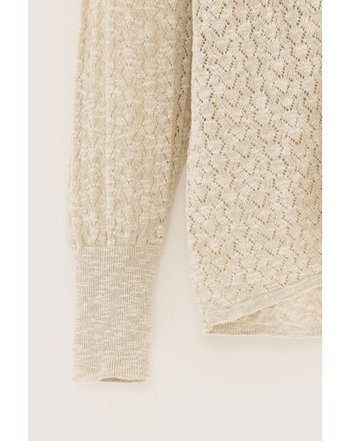 Beige gemêleerd vest van Attin katoen en linnen