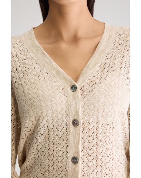 Beige gemêleerd vest van Attin katoen en linnen