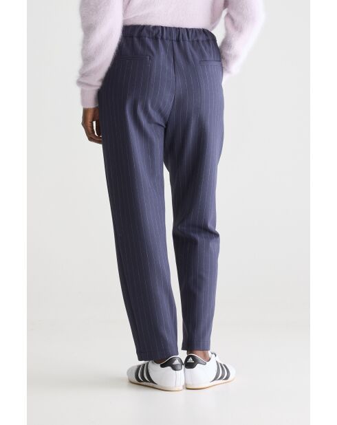 Marineblauwe gestreepte broek Sacha