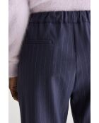 Marineblauwe gestreepte broek Sacha