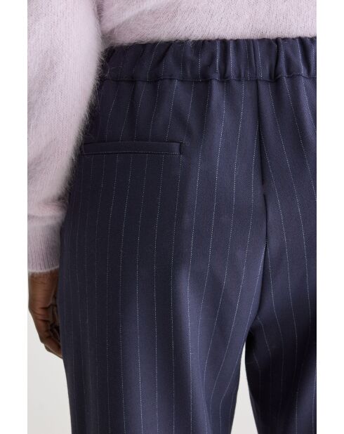 Marineblauwe gestreepte broek Sacha