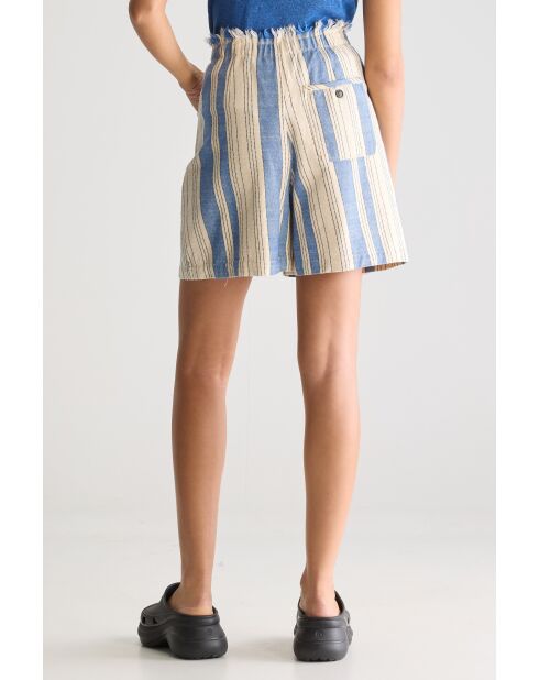 Gestreifte Shorts Lilat ecru/blau