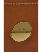 Sac en Cuir Sicoco cognac - 21x6x13 cm