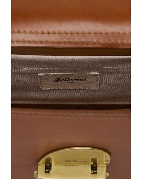 Sac en Cuir Sicoco cognac - 21x6x13 cm