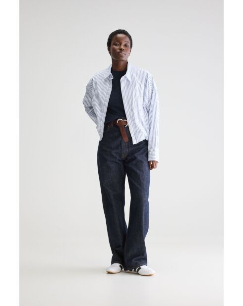 Blaues gestreiftes Hemd Graham