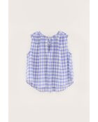 Halison blau/weiß karierte Bluse