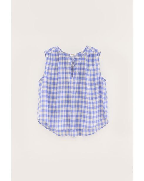 Halison blau/weiß karierte Bluse