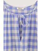 Halison blau/weiß karierte Bluse