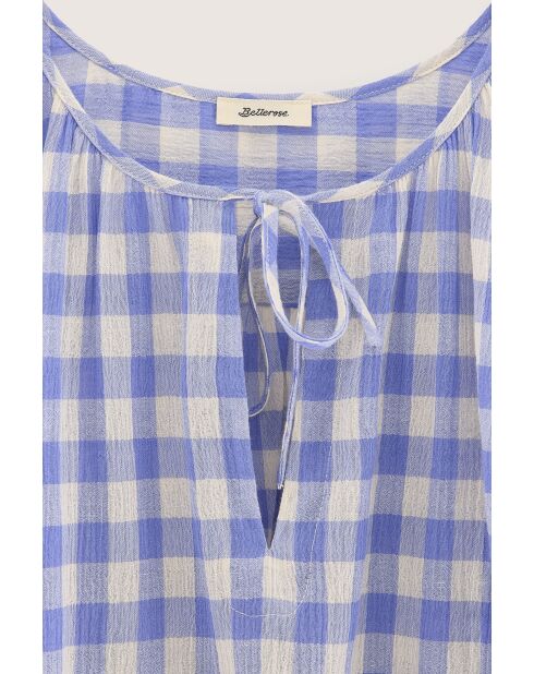 Halison blau/weiß karierte Bluse