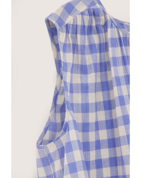 Halison blau/weiß karierte Bluse