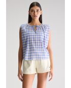 Halison blau/weiß karierte Bluse