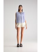 Halison blau/weiß karierte Bluse