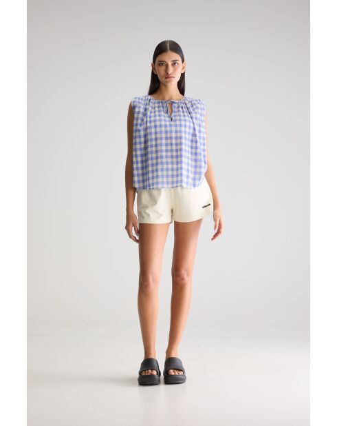 Halison blau/weiß karierte Bluse