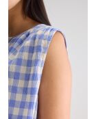 Halison blau/weiß karierte Bluse