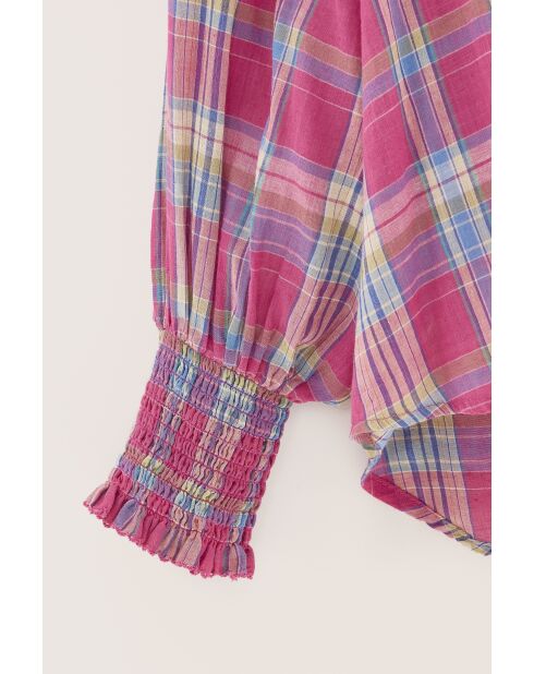 Blusa rosa de cuadros Cassis