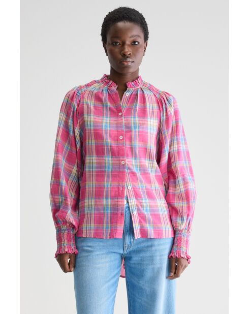 Blusa rosa de cuadros Cassis